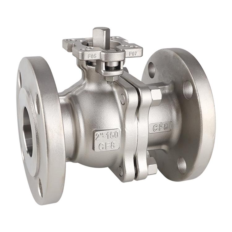 ANSI มาตรฐาน 2-PC วาล์วบอลแบบ flanged กับ ISO 5211 แผ่นยึดโดยตรง ISO 5211