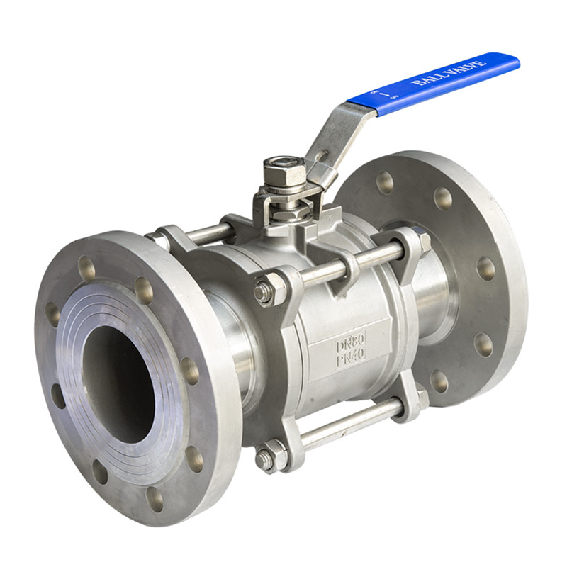 DIN/EN Flanged 3 ชิ้นวาล์วบอลสแตนเลส PN40
