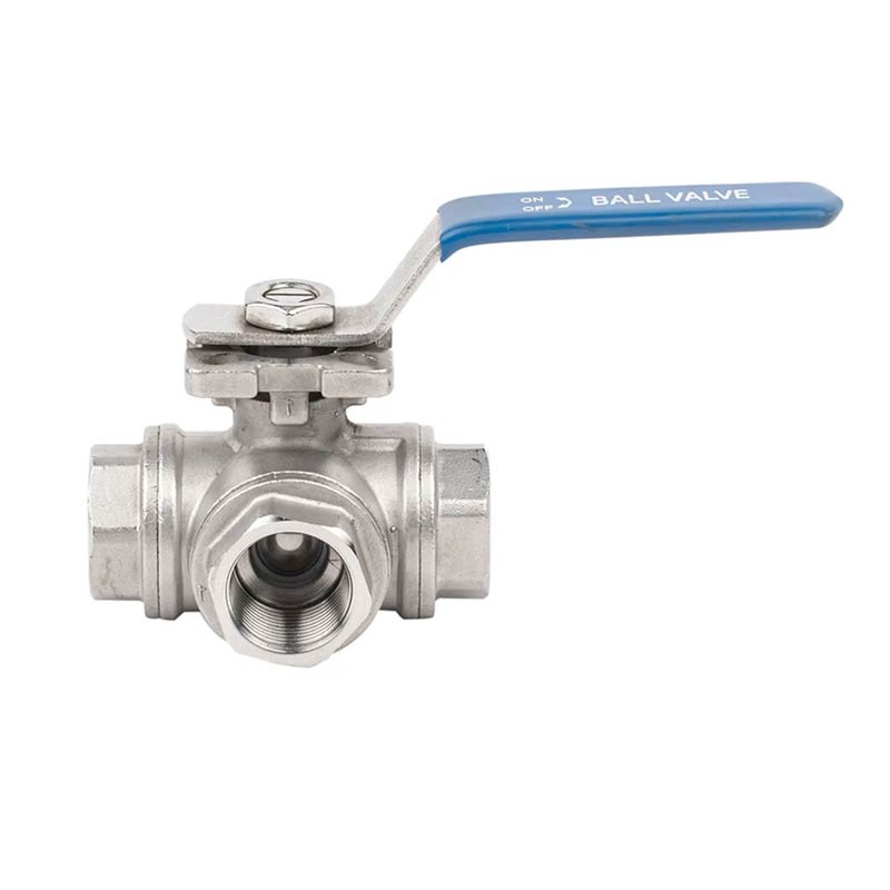 Manual Stainless Steel Threaded Three Way Ball Valve